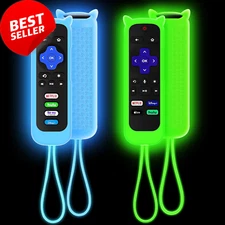 2 Pack Silicone Cover for Roku Remote, Protective Case for Hisense/TCL TV