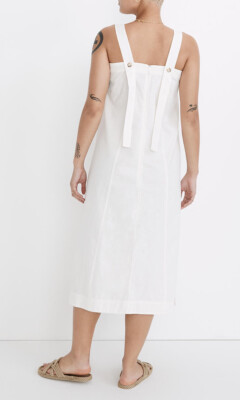 NWT Madewell Linen-Cotton Princess-Seamed White Midi Dress S | eBay