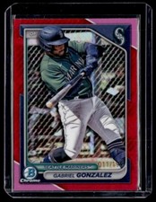 2024 Bowman Chrome Prospects Fuchsia Refractors #BCP35 Gabriel Gonzalez 011/199