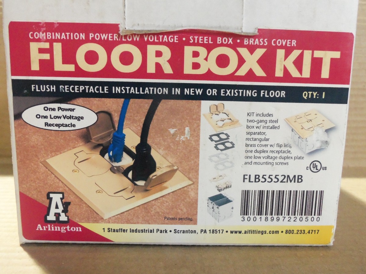 New Arlington FLB5552MB Floor Box Kit Combination Power/Low Voltage Steel  Box AK | eBay UK