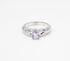 925 Sterling Silver  Faceted Amethyst Solitaire Band Ring Sz 7  RG3484 — photo 2