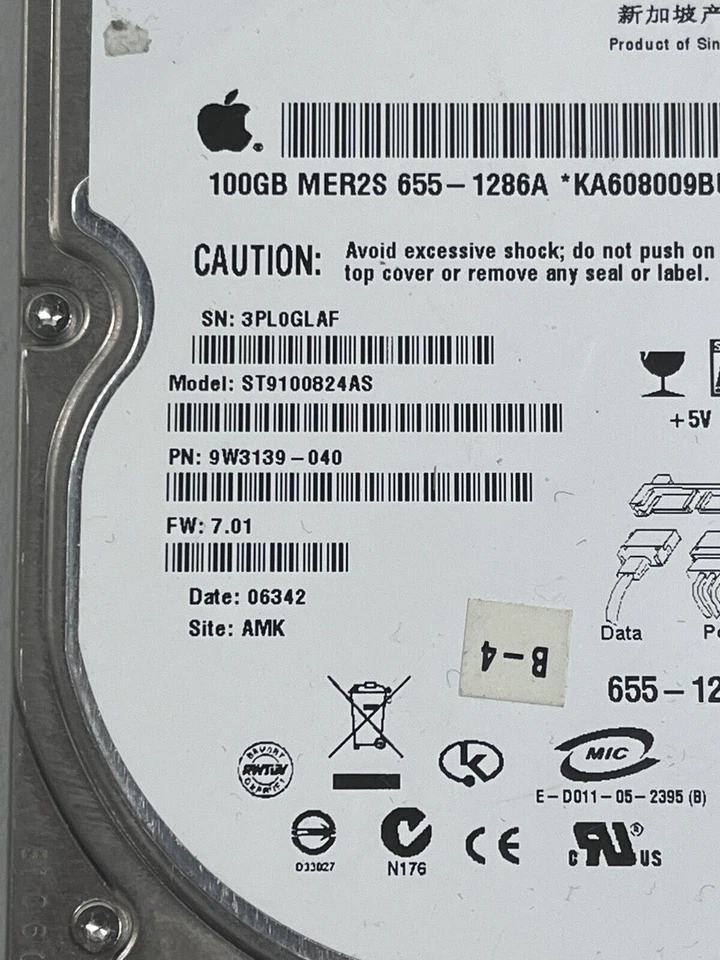 Seagate 2.5" SATA HDD ST9100824AS , 100GB, 5400RPM - Image 4 of 4