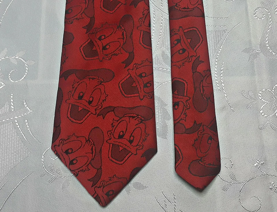 Corbata de cuello roja Balencine Disney Pato Donald vintage auténtica para hombre Foto 2 de 4