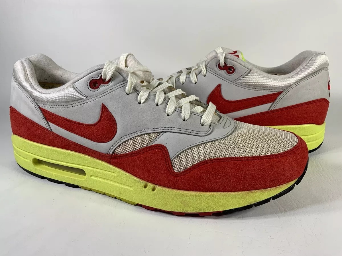 Meevoelen Wegversperring blozen Nike Air Max 1 Air Max Day 3.26 Volt Green Red White Mens Size 12  665873-106 | eBay