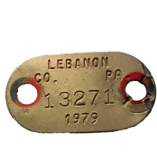 Pennsylvania Dog Metal License 1979 Rabies Tag VINTAGE LEBANON COUNTY PA #13271