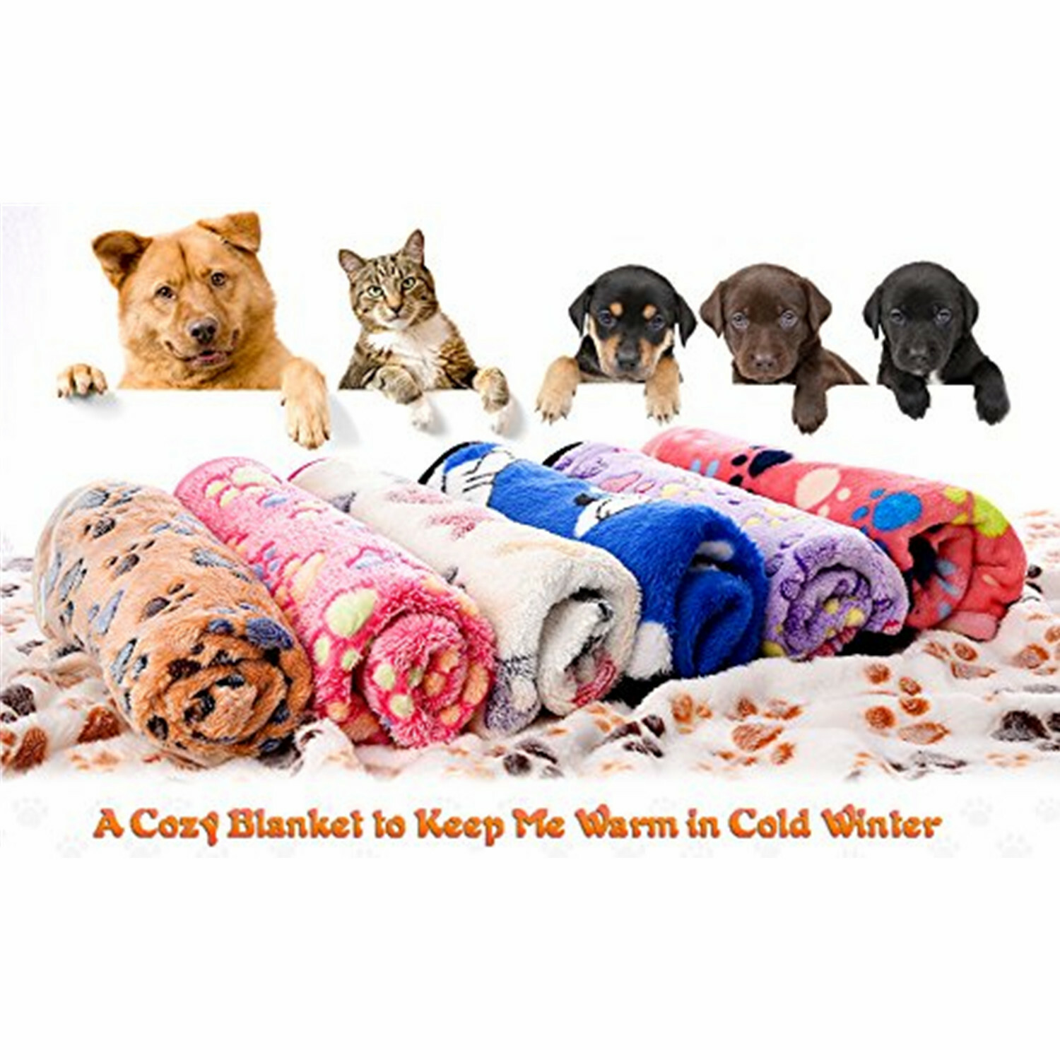 Fleece Soft Warm Pet Blanket Puppy Dog Cat Mat for Car Couch Bed