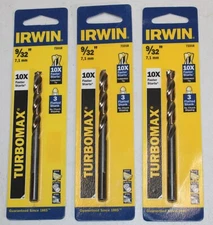 Lot of 3 Irwin Industrial Tools 73318 Turbomax 9/32" Drill Bit