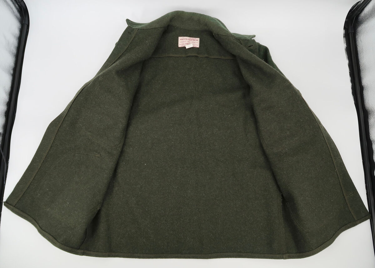 CC Filson Mens Green Wool Mackinaw Cruiser Size 46 Style 85 CC Filson Mens Green Wool Mackinaw Cruiser Size 46 Style 85