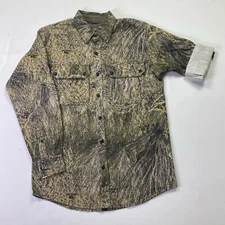 Magellan Mens Small Long Sleeve Twill Mossy Oak Camo Button Down Hunting Shirt