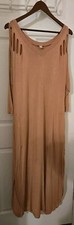Cato EST. 1946 Womens acid wash maxi dress w/pockets boho Cold Shoulder Medium