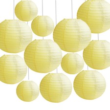 Time to Sparkle 12 PACK Mixed Round Paper Lanterns Lamp Shade Wedding Party