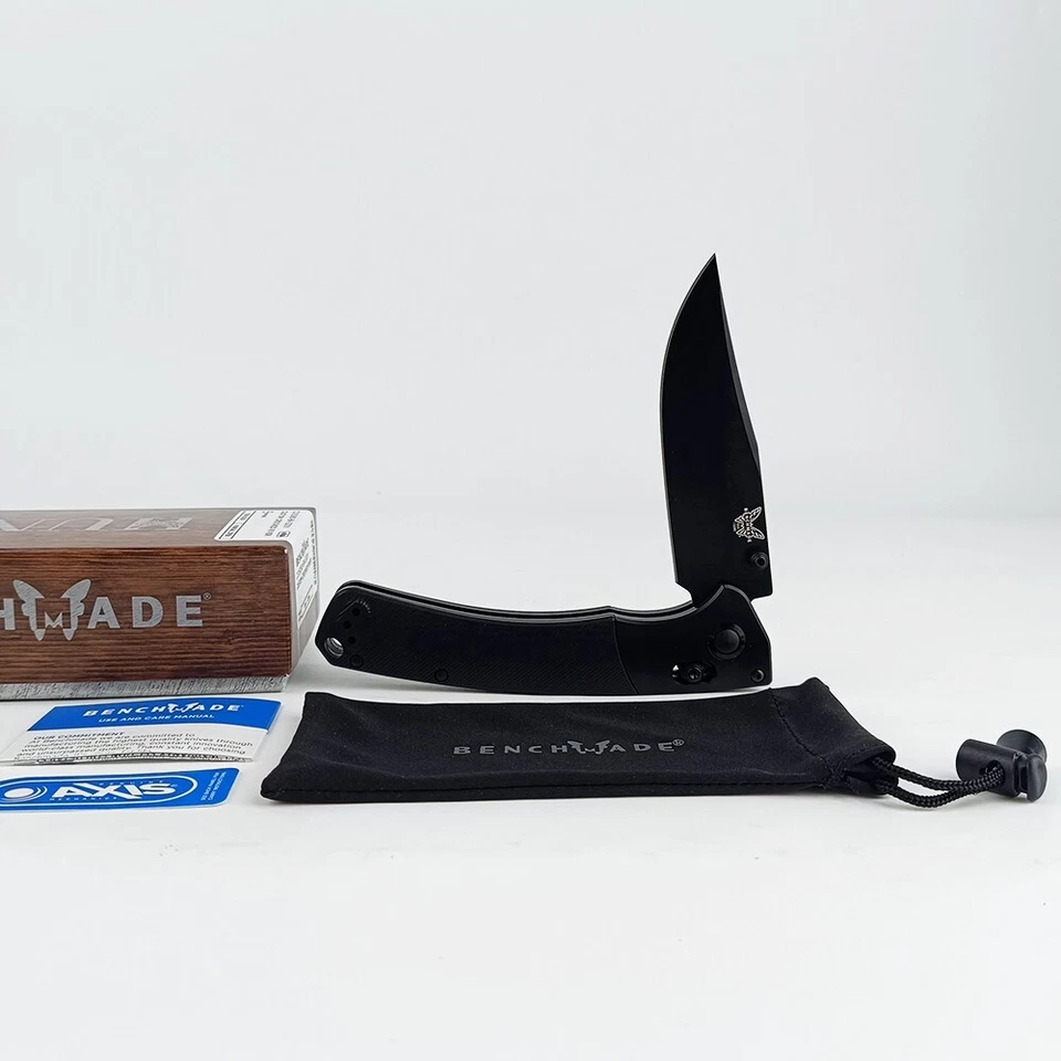 Cuchillo clásico de acero inoxidable negro con mango negro 15085 hecho en banco grande (CPM-S30V) Foto 3 de 4