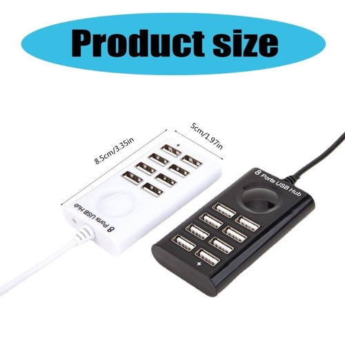 USB 2.0 Hub 8 Port Multi Splitter with Overloads Voltages Protections for Home - Photo 8 sur 10