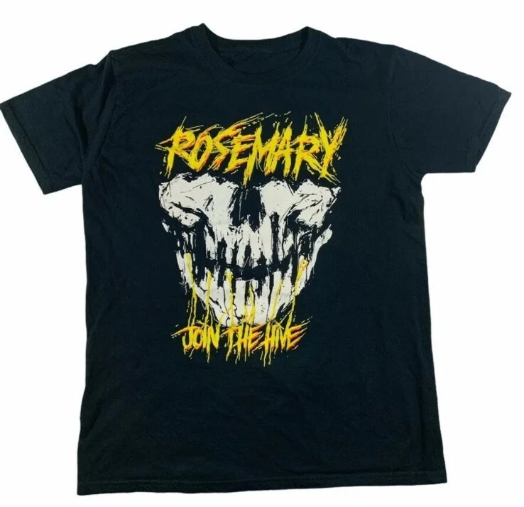 Rosemary T 恤男式 XL 2X JOIN THE HIVE Pro 90 年代摔跤 NWA 黑色图案 T 恤 — 第 2/4 张图片