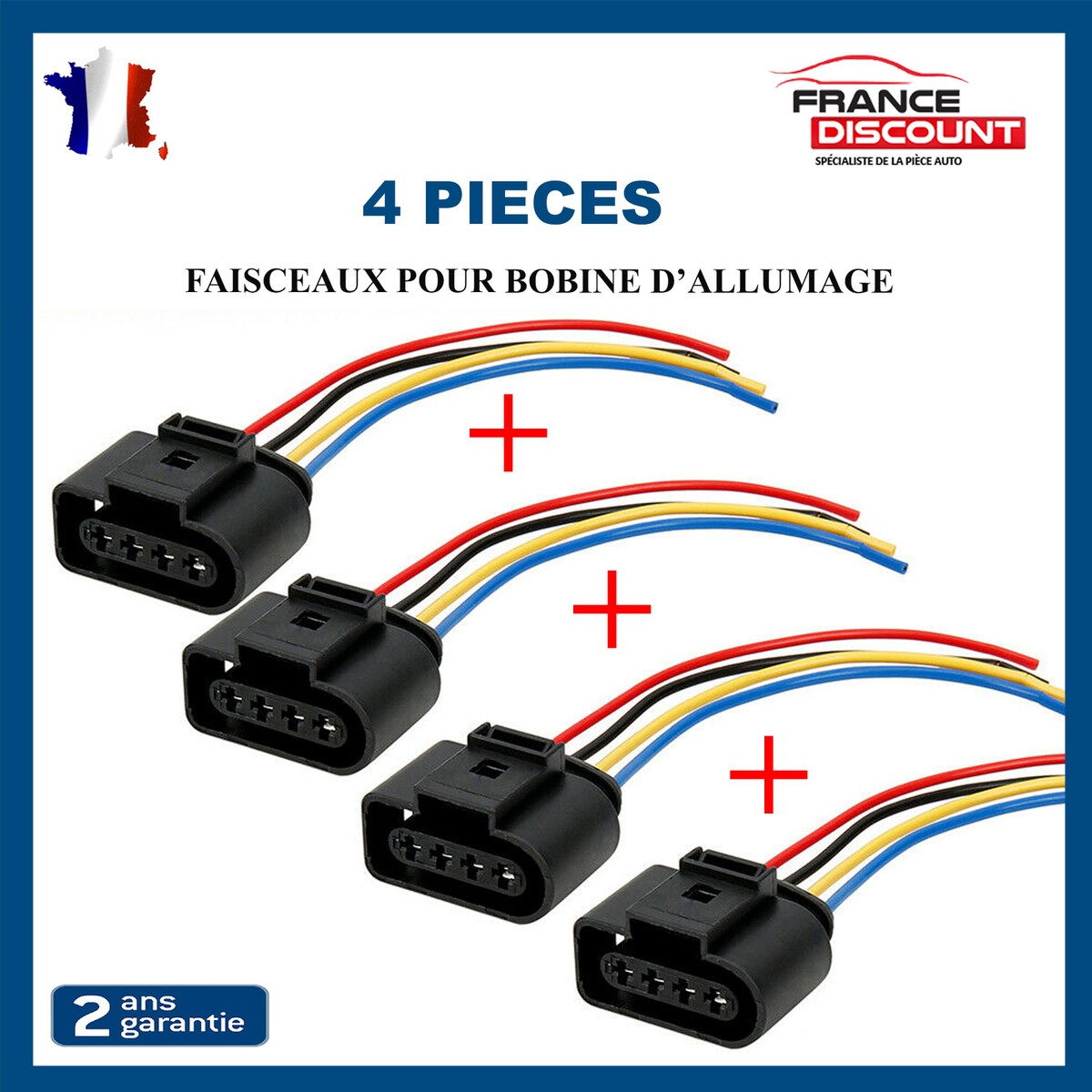 Connecteur De Bobine D’allumage – 4 Pièces – Prise 1J0973724 – Compatible Avec De Nombreux Modèles