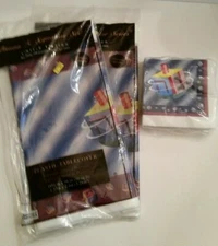 HANUKKAH DREIDEL CHANUKAH PARTY GOODS NAPKINS PLASTIC TABLE COVERS LOT/5 PACKS