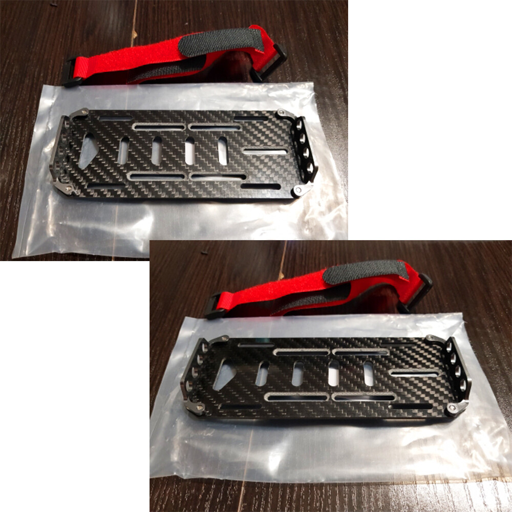 Carbon Fiber Battery Mounting Plate Tray with Ties For 1/10 RC Car