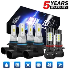 For Ford F 150 2015-2020 12000K White LED Headlight Hi/Lo Beam + Fog Light Bulbs