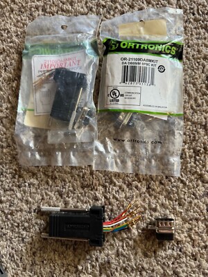 Ortronics OR-21109DA8MKIT DA DB09/M SP8C DB9 To RJ45 LOT OF 3 + 4 Generic DB9 's