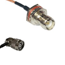 RG316 RP-TNC FEMALE BULKHEAD to RP-TNC Male Angle RF Cable Rapid-SHIP LOT