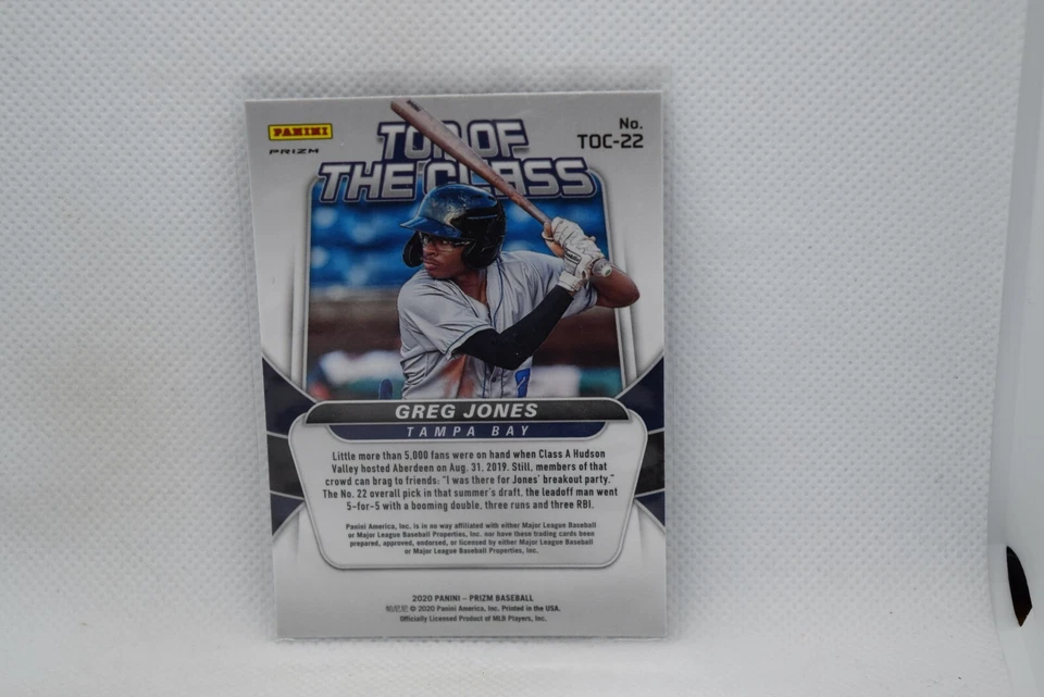 Greg Jones #TOC-22 - 2020 Panini Prizm Top of the Class - Rays - Silver Prizm - Image 2 of 2
