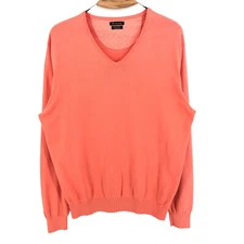 Massimo Dutti Men's Extra Fine Cotton V-Neck Sweater Size L