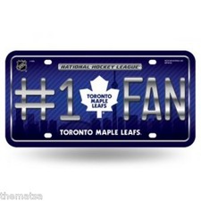 TORONTO MAPLE LEAFS TEAM LOGO NHL #1 NUMBER ONE FAN LICENSE PLATE MADE IN USA