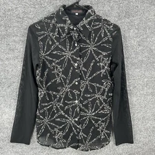 Yoshie Inaba Shirt Womens 11 Fit Small Button Up Sheer Mohair Blend Japan