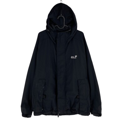 Jack Wolfskin Texapore Black Hooded Jacket Coat Size M