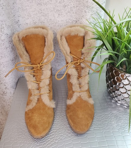 Espléndidos botines para mujer Keilah de gamuza e imitación camel talla 7 - Imagen 7 de 13