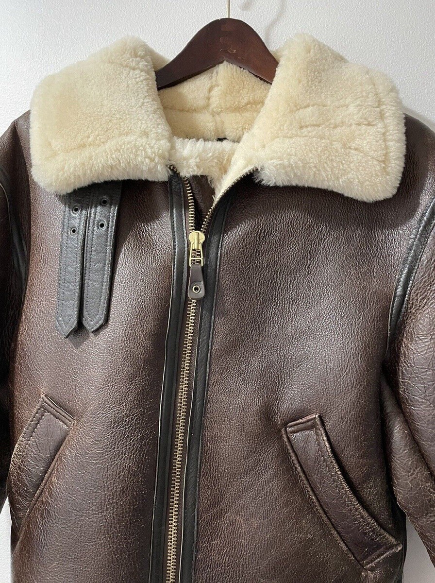 Schott NYC Classic Sheepskin Vintage Leather Bomber Jacket Schott NYC Classic Sheepskin Vintage Leather Bomber Jacket