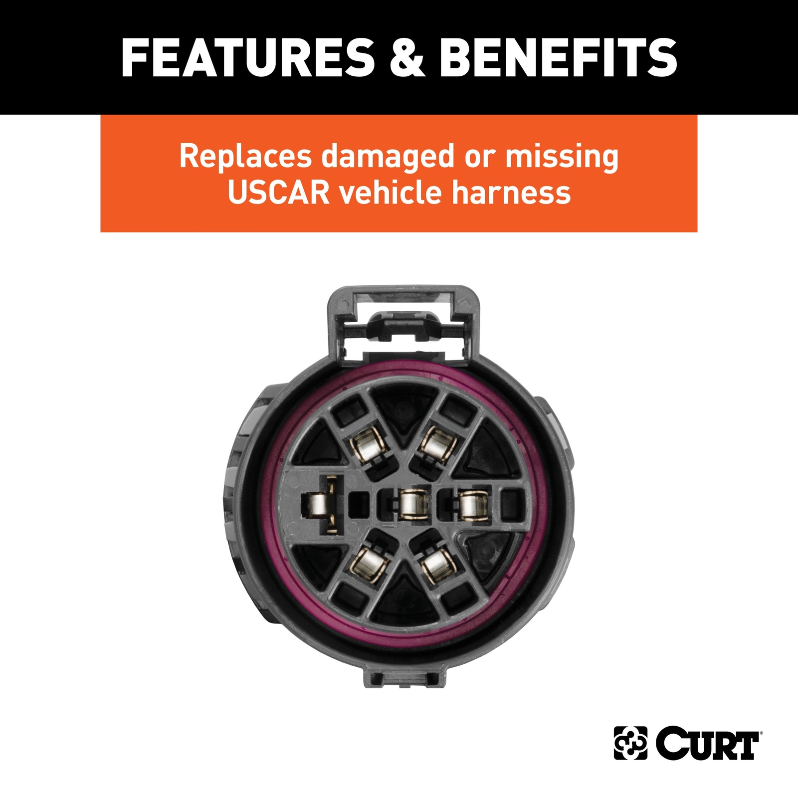 For 85-87 Chevy C/K Truck 7 Pin Trailer Wiring Plug Fits All Models Curt 7 Prong