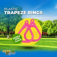 SWING SET STUFF PLASTIC TRAPEZE RINGS PINK (PAIR) fort accessories outside 0005