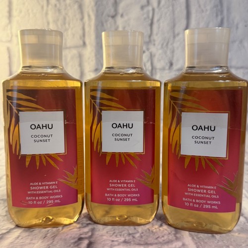 Bath and Body Works Oahu Coconut Sunset 3 Pack Shower Gel 10 fl oz / 295 mL each
