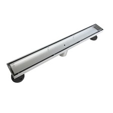 18-Inch Linear Shower Drain with Tile Insert Grate,Brushed 304 Stainless Stee...