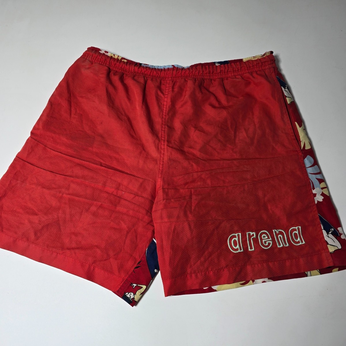 Arena Swim Shorts Mens 34 Red Tropical Leaf And Surfer Print Outdoor Beach Wear View 2