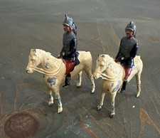 2 Vintage Lead Soldiers on Horses Made In France