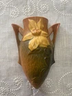 Roseville Pottery Clematis Vase Wall Pocket 1295-8