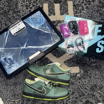 Size 13 Nike SB Dunk Low Concepts Green Lobster Special Box Brand New BV1310-337