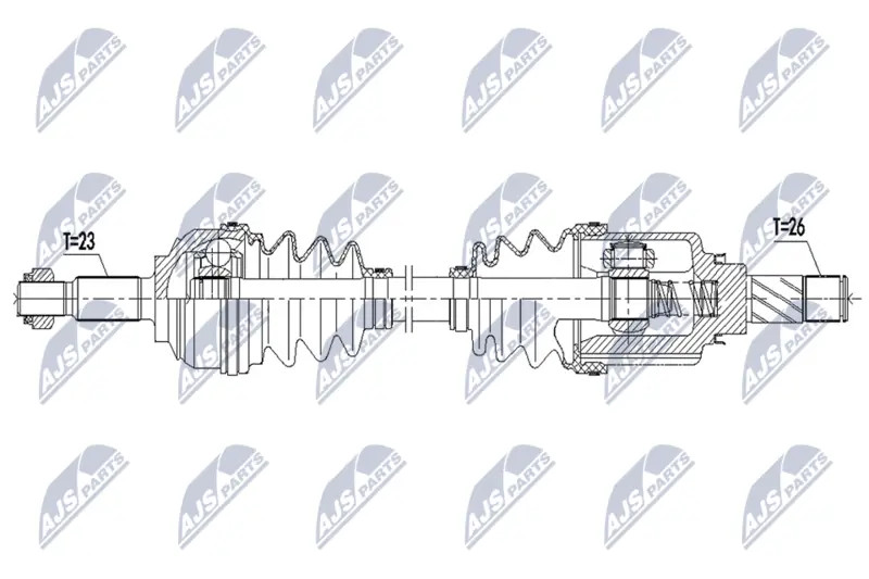 Driveshaft Front Axle Left NPW-RE-191 NTY for RENAULT KADJAR