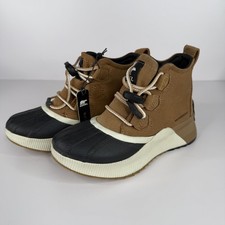Sorel Waterproof Boots Kids Size 2 Brown Suede Duck Ankle Lace Up NY4564-224