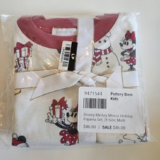 Pottery Barn Kids Disney Mickey Mouse Holiday Pajama Set Size 2T