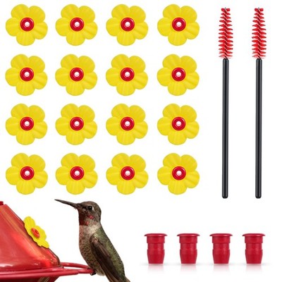 16 Pieces Hummingbird Feeders Replacement Flowers, Pet Hummingbird Feeder Par...
