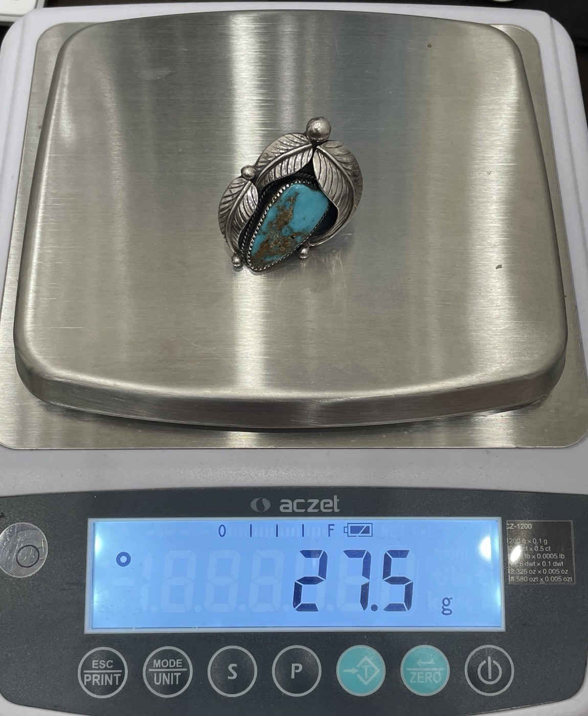 LB Turquoise Ring Native American Leaf Statement … - image 12