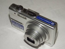 Used Compact Digital Camera Olympus Fe-240 Silver With Genuine Rechargeable Batt