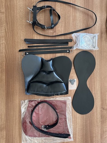 Rocking Horse Tack Black Leather Saddle Bridle Bit Stirrups Large Brand New - Picture 2 of 2