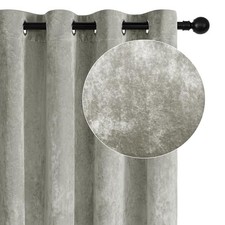 Crushed Velvet Curtains 52" x 108" 52"W x 108"L Pack of 2 Silver Grey