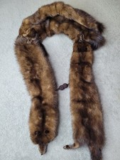 Vintage Genuine Ranch Mink Fur Stole Wrap Pelt 4 Full 52"