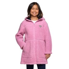 NWT Roxy Youth Girls Zip Front Plush Hooded Jacket Size: S,M,L