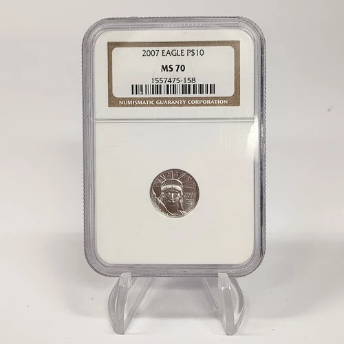 2007 $10 Platinum Eagle 1/10 Oz Coin - NGC MS70 - Certification# 1557475-158
